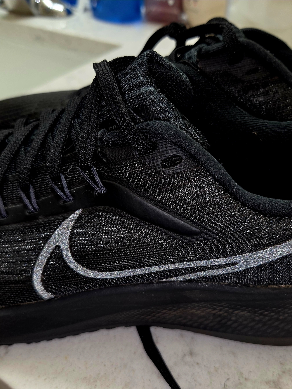 Nike Black Running Shoes with Reflective Swoosh